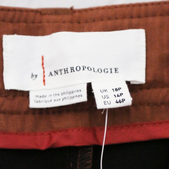 NEW Anthropologie Davina Faux Leather Culottes Pants Plus 14P Cognac Brown $128 - Picture 10 of 16